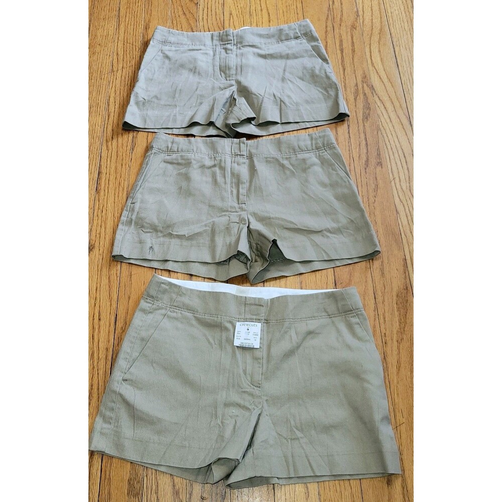 lot of 3 New 100% cotton J. Crew Crewcuts comfy light Girls Chino Shorts Sz 10